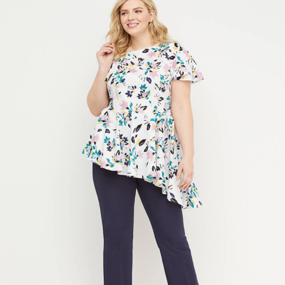 Extreme Asymmetrical Peplum Top NWT